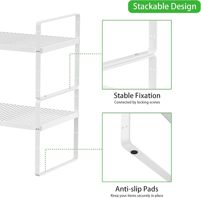 SOFRON Expandable Cabinet Storage Shelf Stackable Organizer Rack - Image 5