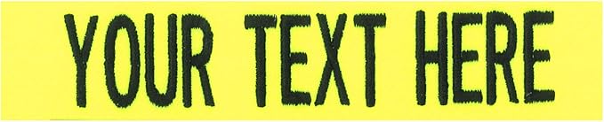 Custom Uniform Name Tapes Solid Colors. Neon Yellow Fabric, 5 Inch Sew on by NORTHERNSAFARI