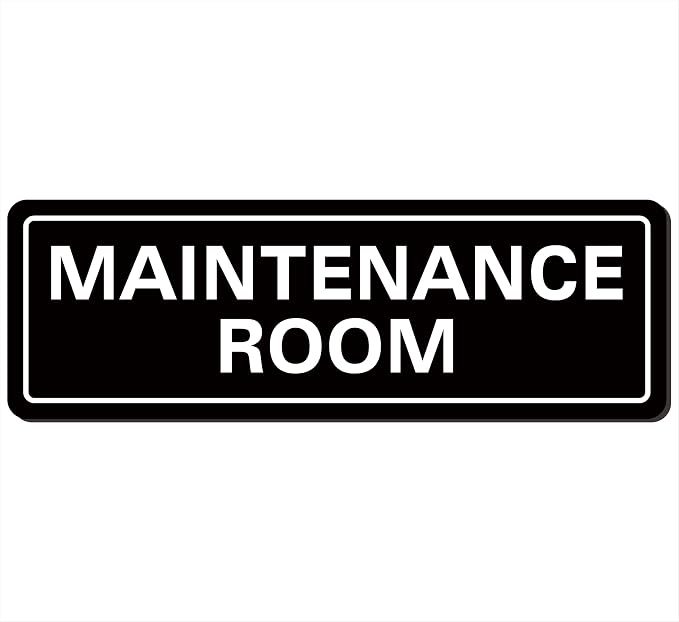 Maintenance Room Sign, Premium Durable Acrylic Material, Super Strong Adhesive by Unknown