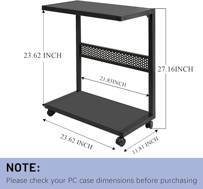 Bfttlity Large PC Stand Computer Tower Stand 2-Tier Metal CPU Holder - Image 2