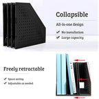 SAYEEC 1Pcs Collapsible Plastic Magazine File Holder Vertical Binder Storage - Image 3
