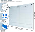 Magnetic Planner Writeboard 24"X36" Weekly Glass Calendar White Glassboard - Image 2