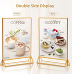 PPH-Sisy Acrylic Sign Holder 8.5X11 Gold Picture Frame Double Sided Acrylic - Image 4