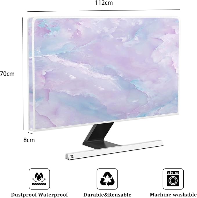 Baocicco Violet Marble Waterproof 45, 48 Inch TV Dust Cover Anti-Static - Image 2