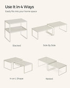 SONGMICS Spice Racks, Countertop Organizers, Shelf Risers, Expandable, Oatmeal - Image 7