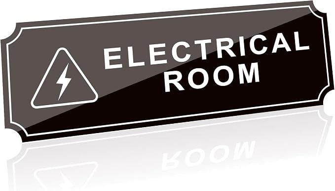 Electrical Room Door Sign for Business，Self-Adhesive Durable Modern Electrical by LUHIMO
