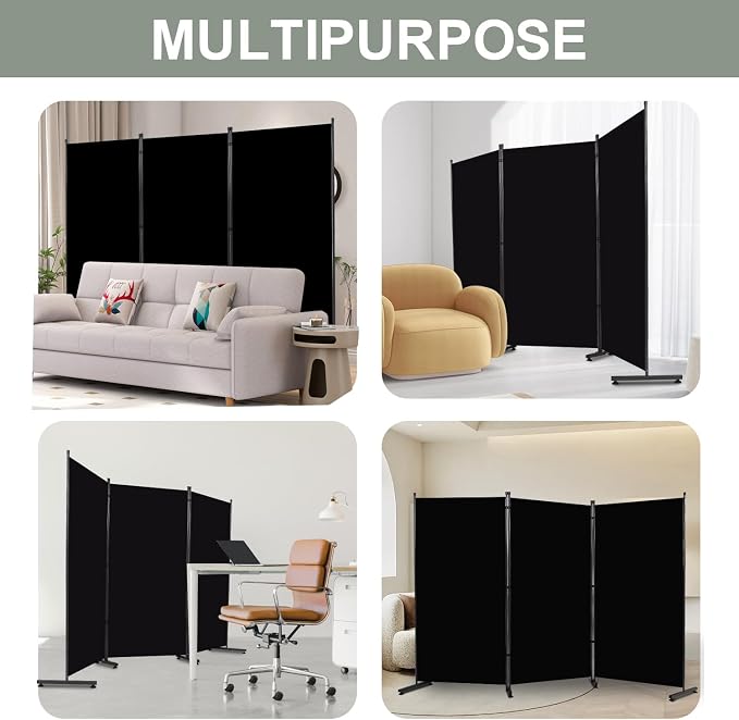 Room Divider 6FT Single Panel Privacy Screen, Portable Room Partitions and - Image 7