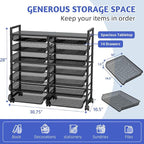 Simple Trending Rolling File Storage Cart, 15-Tier Metal Desk File Organizer - Image 2