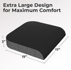 Kölbs Extra Large Seat Cushion, Stylish Plush Velvet Cover, X-Large Memory Foam - Image 4