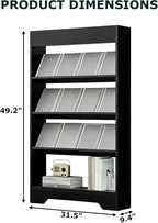 LHIUGE 4-Layer Brochure Display Rack, Freestanding Wooden Magazine Rack - Image 2