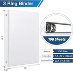 0.5-inch 3-Ring Binder with 2 Interior Pockets, 0.5'' Basic Binders Holds US - Image 2