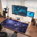 Night Purple Desk Mat Dark Academia Anime Computer Desk Keyboard Mat, 31.5 X - Image 7