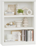 blini 3-Shelf Bookcase White Wooden Bookshelves 33in Wide Floor Standing by blini