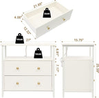 Edbuosy 27 inch Wide Night Stand Set 2 - Image 3