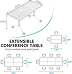 Goakwwuz Conference Room Table, Folding Conference Tables, Thicken Grey Tabletop - Image 2