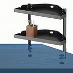 Yuxh Clamp On Desk Corner Shelf 2 Tier Cilp Under Table Corner Organizer by Yuxh