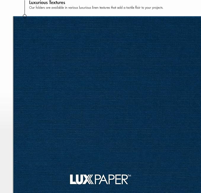 LUXPaper 9.5" x 12" Certificate Holders | Nautical Blue Linen | 100lb. Cover | - Image 5