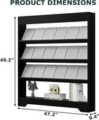 LHIUGE 4-Layer Brochure Display Rack, Freestanding Wooden Magazine Rack - Image 2