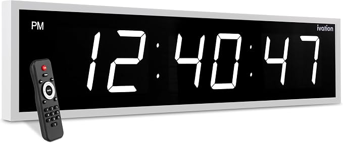 Ivation Huge Oversized 72" Large Digital LED Clock | Big Digital Clock by Ivation