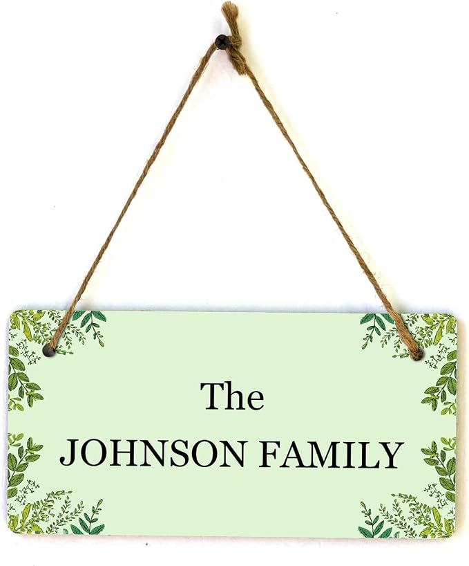 Signs ByLITA Greenery Wreath Personalized Hanging Wall or Door Sign | Custom - Image 9