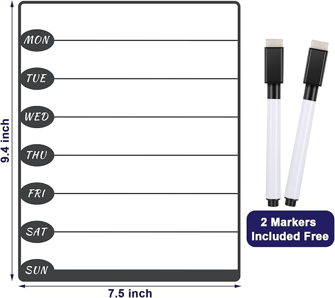 Outus 2 Pieces Magnetic Weekly Dry Erase Boards Erasable Weekly Calendars - Image 7