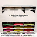 Desktop Organizer 12 Letter Tray Sorter Plus Riser Storage Base & 3 Storage - Image 5