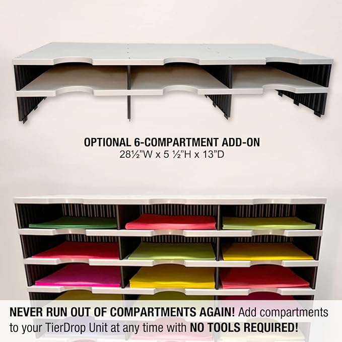 Desktop Organizer 12 Letter Tray Sorter Plus Riser Storage Base & 3 Supply - Image 5
