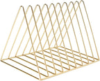 Sooyee 9 Slot Gold Magazine Holder, Desktop File Sorter Organizer Triangle - Image 5