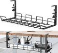 No Drill Under Desk Cable Management Tray, Desk Wire Management Cable Tray by Tyrkuiy