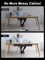 Delamu 2 Pack Metal Under Desk Cable Management Tray, U Channel Cord Organizer - Image 7