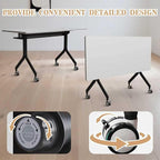 Goakwwuz Conference Room Table, Folding Conference Tables, Thicken Grey Tabletop - Image 4