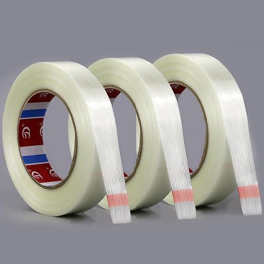 KAIY Strapping Tape 3 Roll, 1/2 inch x 60 yds Fiberglass Reinforced Packing by KAIY