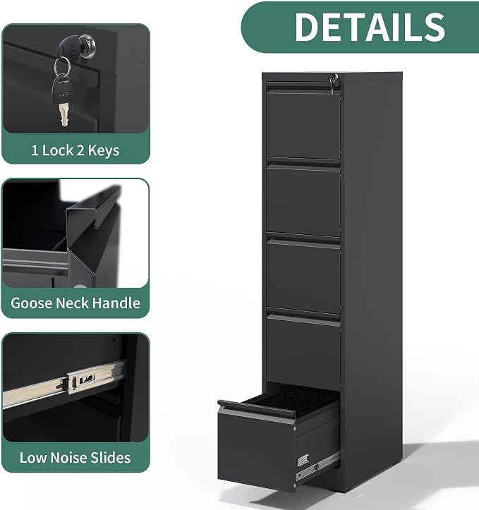 FLIXELIO 5 Drawer File Cabinet - Image 5