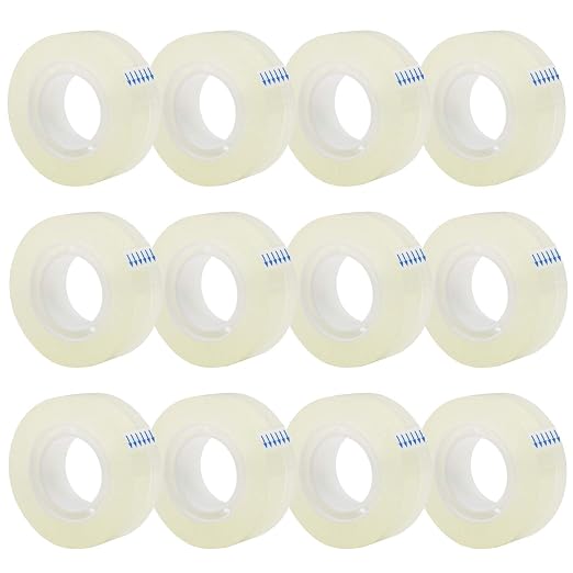 OWLKELA 12 Rolls Transparent Tape Refills, All-Purpose Transparent Glossy Tape by OWLKELA