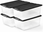 HOMZ 4-Pack Secure Latch, 15 Quart, and Office Organization by Homz