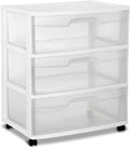 Wide 3 Drawer Cart White by Unknown