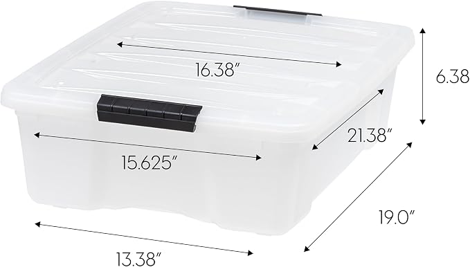 IRIS USA 27 Qt Stackable Plastic Storage Bins - Image 2