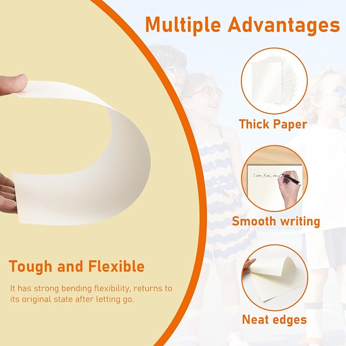 28 Sheets Cream Shimmer Cardstock 8.5 x 11 Ivory Paper, 92lb Premium Off White - Image 3