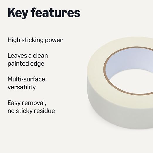 Amazon Basics Multi-Surface Masking Tape, 1.41 inches x 60 Yards, 1 Roll - Image 2