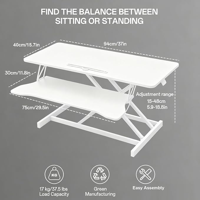 37 Inch Standing Desk Converter - Image 2