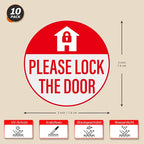 YIKIADA Please Lock The Door Sticker 3 × 3 Inches Vinyl Self-Adhesive Decals - Image 2