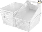 Plastic Storage Baskets For Organizing, 6 Pack Organization and Storage by EasyCozyHomey