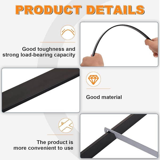 Epakh 4-Piece PVC Black Hanging File Folder Rails - Image 4