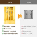 Evjocoh Silverware Drawer Organizer Wood - Image 4