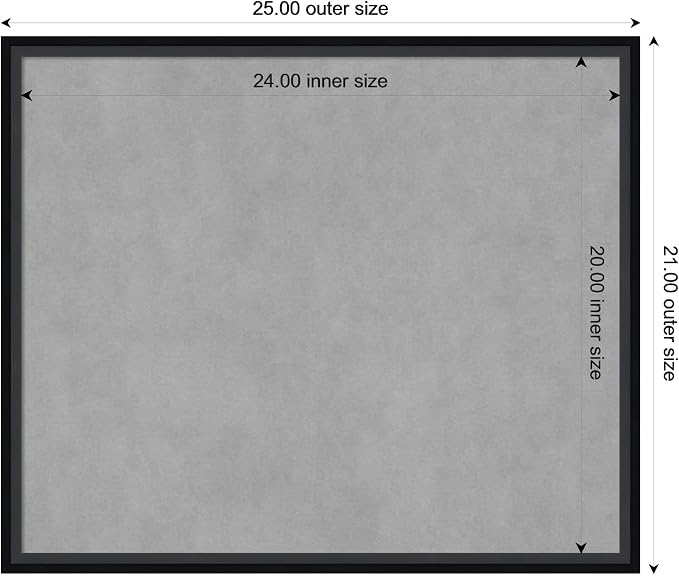 Amanti Art Black Framed Magnetic Board 21x25 Medium Vision Board - Image 3