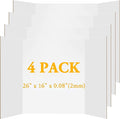 AKONEGE 4Pcs Medium Trifold Poster Board, 26 x 16 Inches White Tri Fold Poster by AKONEGE