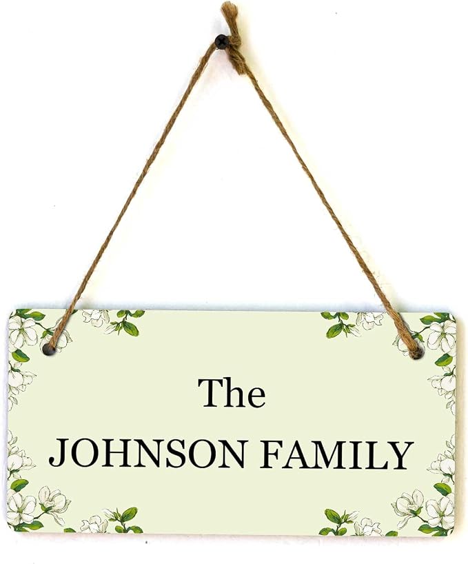 Signs ByLITA Magnolia White Personalized Hanging Wall or Door Sign | Custom - Image 9