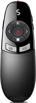 Wireless Presenter USB C Presentation Clicker Remote w Laser Pointer, Long by HEYLACOOLX
