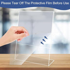 Wbtran Slanted Back Acrylic Sign Holder 4 x 6, Plastic Paper Sign Holders - Image 4