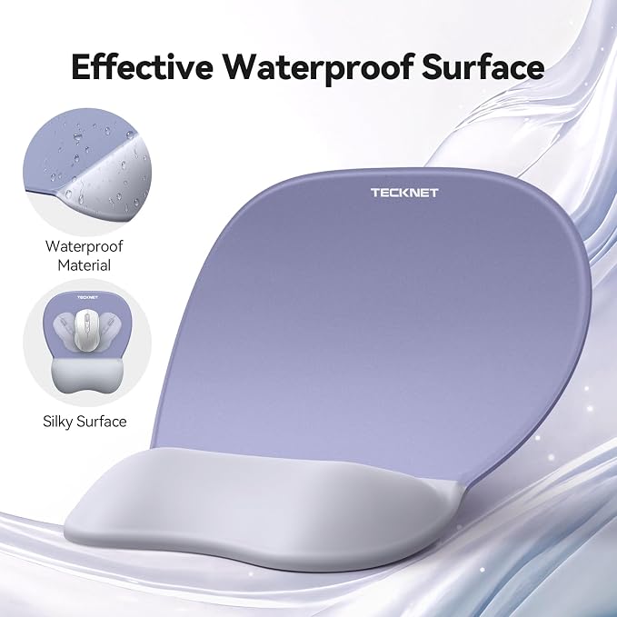 TECKNET Gel Mouse Pad Set with Wrist Rest and Keyboard Wrist Rest, Ergonomic - Image 4
